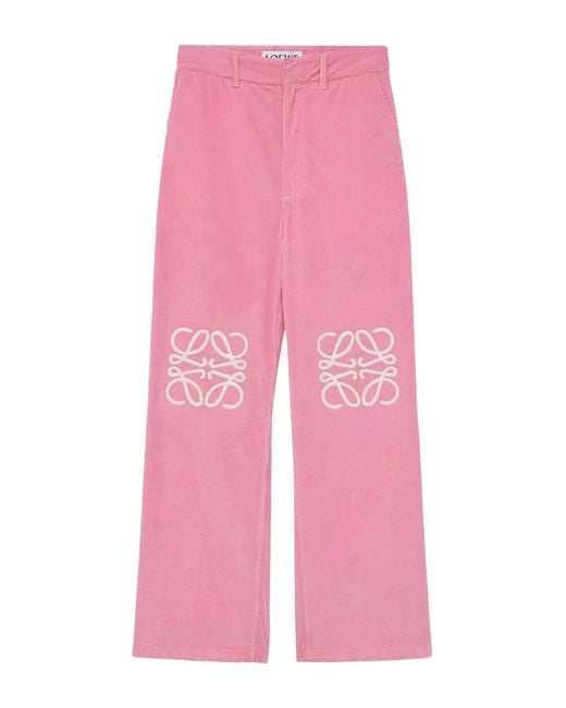 Loewe Pink Anagram Patch Corduroy Trousers