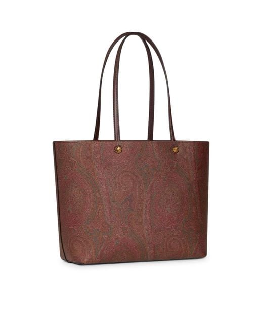 Etro Brown Essential Medium Paisley Shopping Bag