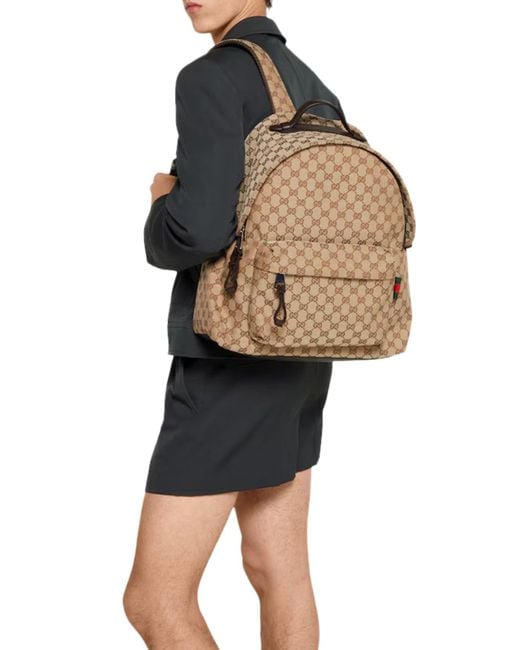 Gucci Natural Gg Fabric Backpack Medium Size for men