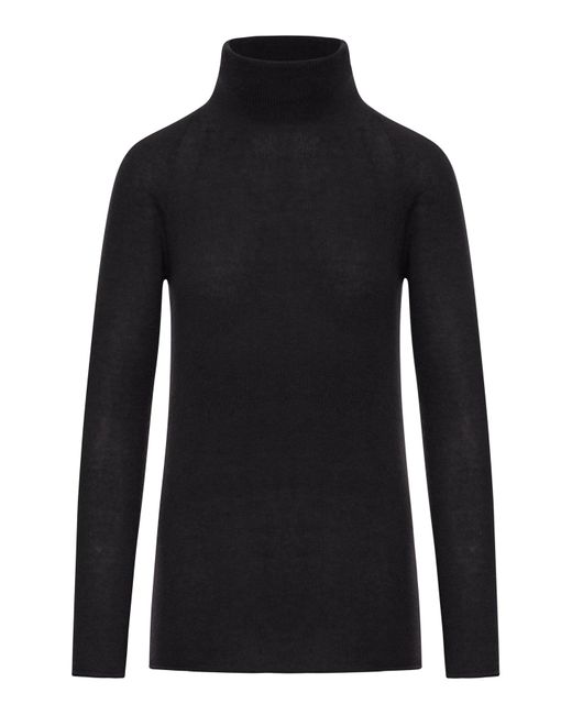 Roberto Collina Black Cashmere Turtleneck Sweater