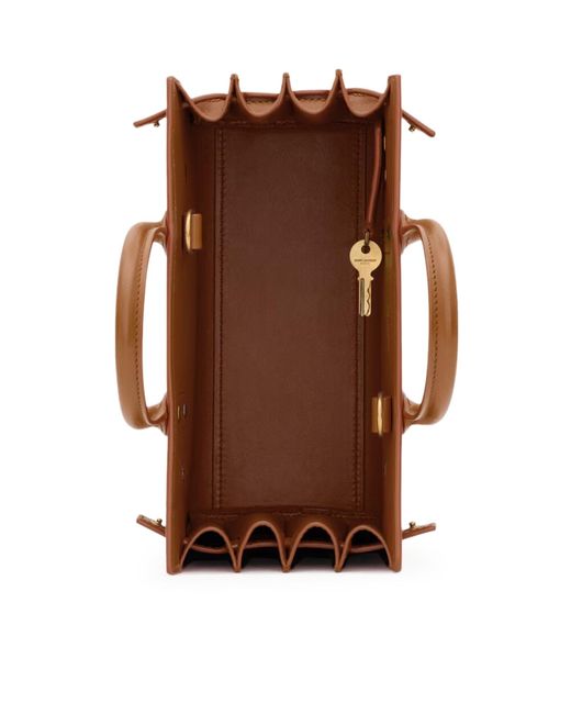 Saint Laurent Brown Smooth Leather Sac De Jour Bag