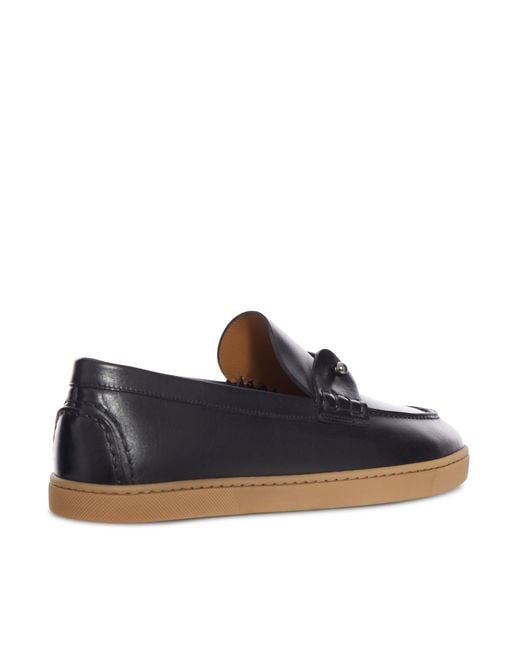 Mocassini chambeliboat in pelle di vitello patinata di Christian Louboutin in Blue da Uomo