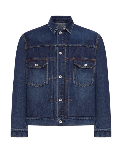 Sacai Blue Cotton Denim Jacket for men