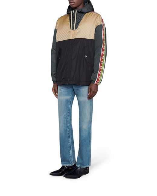 Gucci Multicolor GG-jacquard Shell Hooded Jacket for men