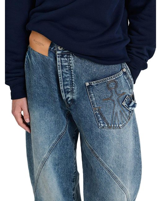 J.W. Anderson Blue J.W.Anderson Workwear Jeans With Off-Centralized Closure for men