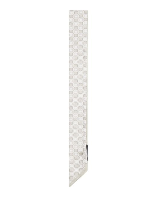Tagliatore White Scarf With Geometric Print for men