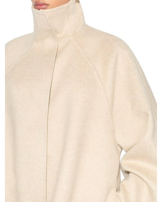 Alaïa Natural Asymmetrical Cashmere Coat