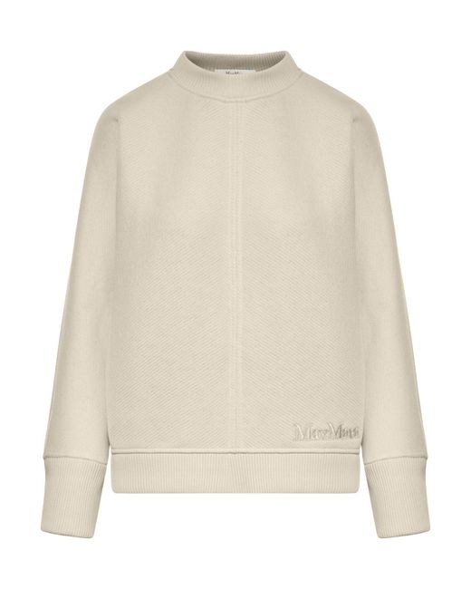 Felpa girocollo in cotone di Max Mara Pure in Natural