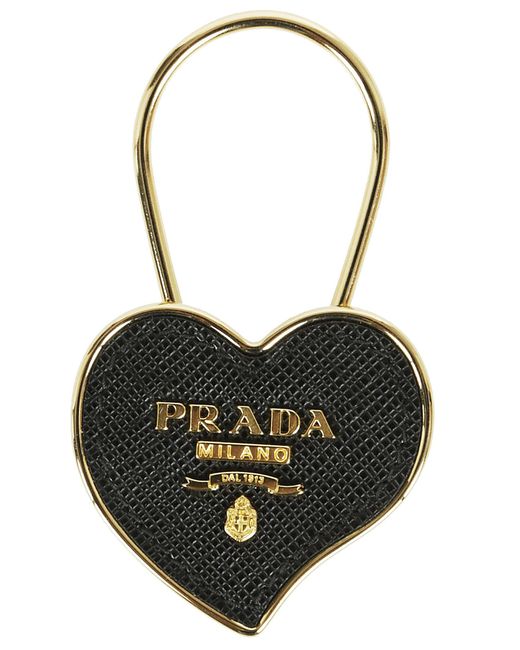 Prada Black Heart-shaped Keychain