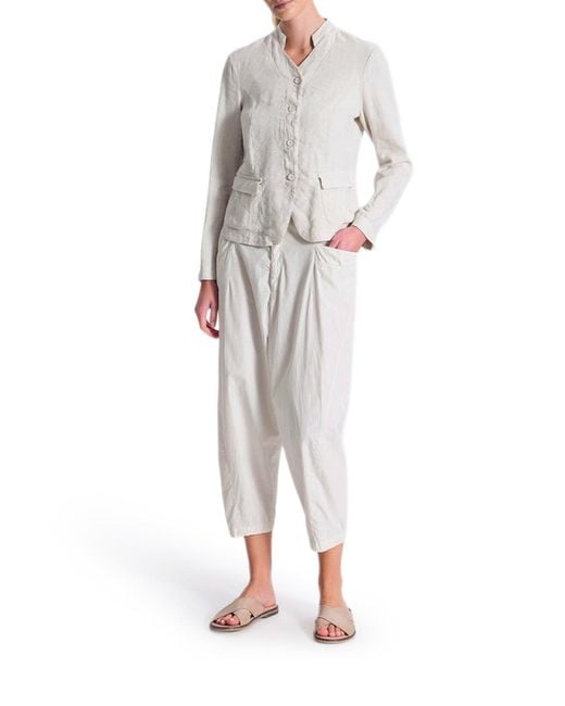 Transit White Stretch Linen Blend Jacket
