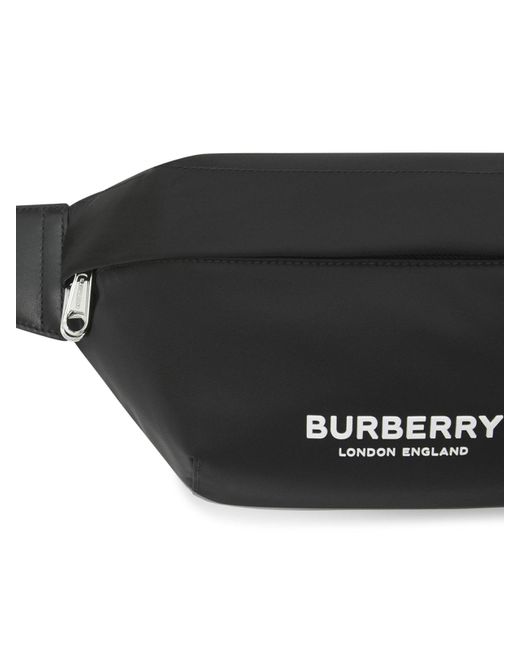 Burberry Black Sonny Belt Bag In Nylon With Logo Print for men