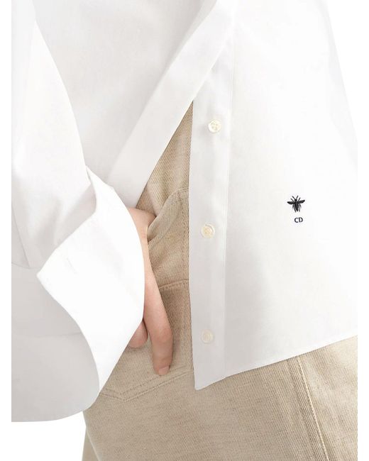 Dior White Blouse With Oblique Closure