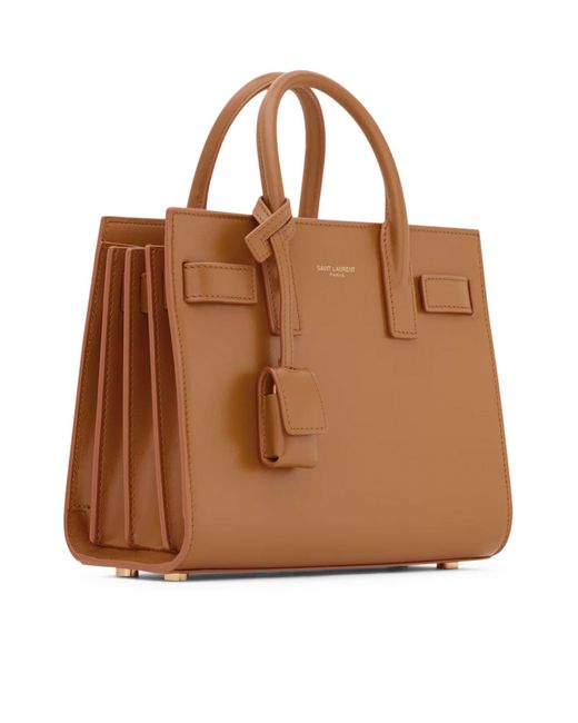 Saint Laurent Brown Smooth Leather Sac De Jour Bag