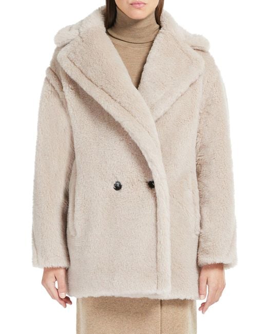 Max Mara Natural Olga Teddy Bear Alpaca Wool Coat