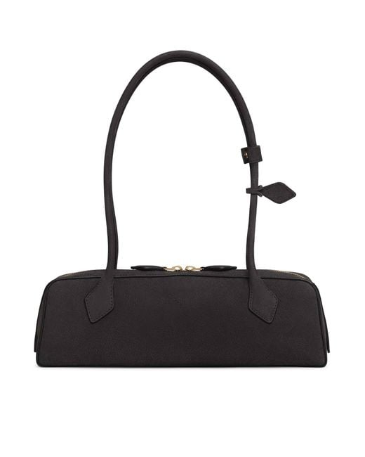 Alaïa Black Le Teckel Medium Bag In Nubuck Calfskin