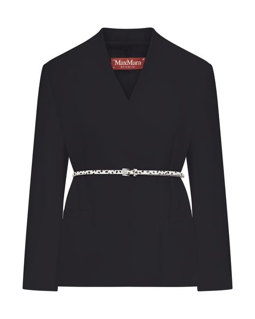 Max Mara Black Double-Breasted Cady Jacket