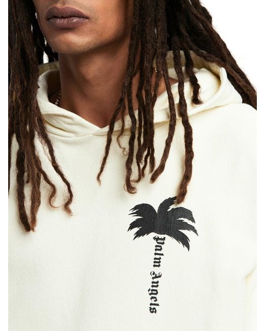 Palm Angels White Hoodies Sweatshirt for men