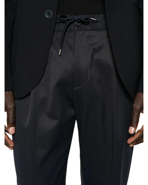 Herno Blue Technical Fabric Trousers With Drawstring for men