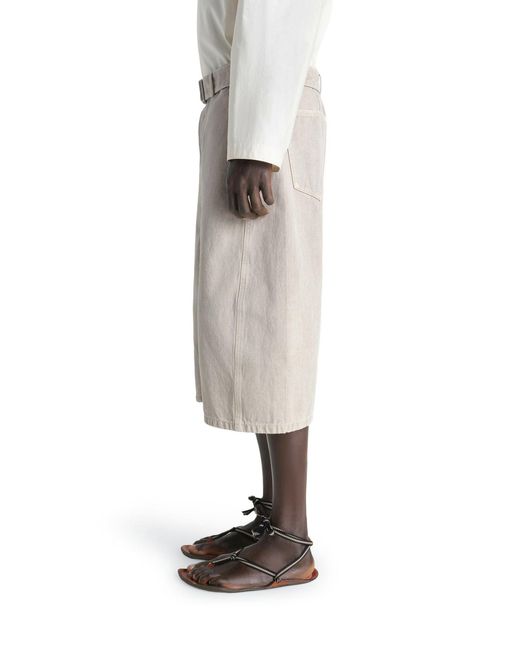 Lemaire Gray Snow-Effect Denim Bermuda Shorts for men
