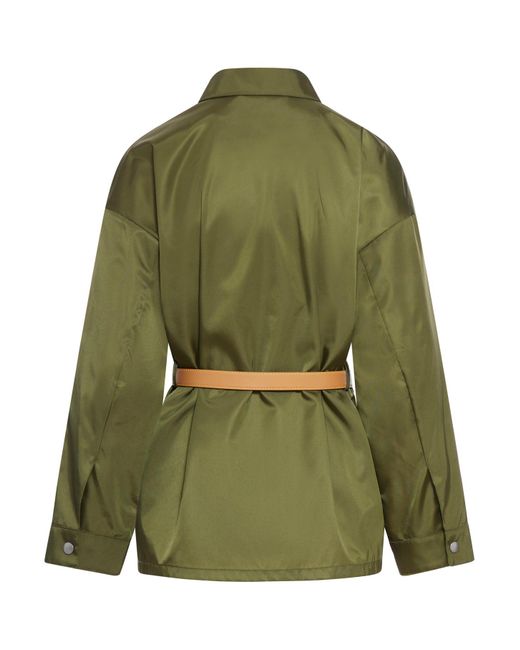 Prada Green Re-nylon Belted Jacket