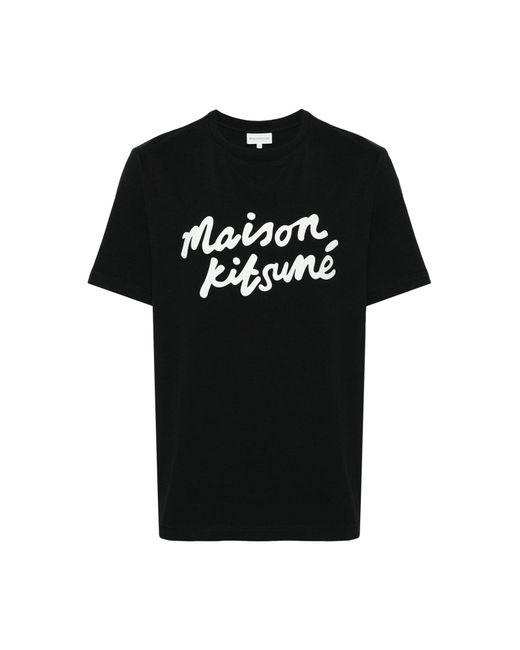 T-shirt con stampa di Maison Kitsuné in Black da Uomo