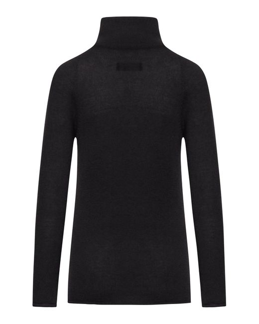 Roberto Collina Black Cashmere Turtleneck Sweater