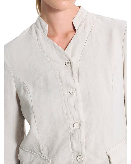 Transit White Stretch Linen Blend Jacket