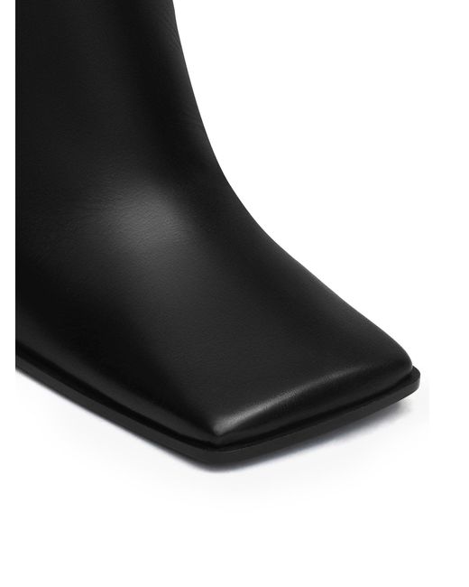 Alaïa Black Square Leather Ankle Boots