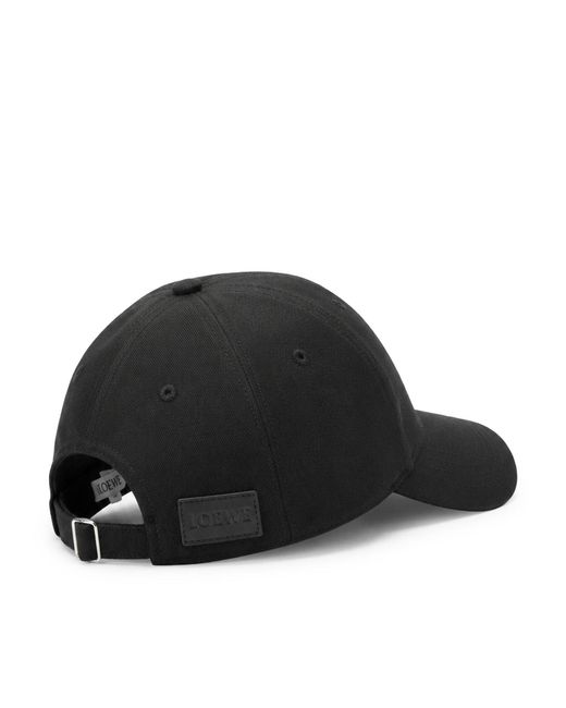 Loewe Black X Paula's Ibiza Canvas Hat With Embroidery On The Front for men