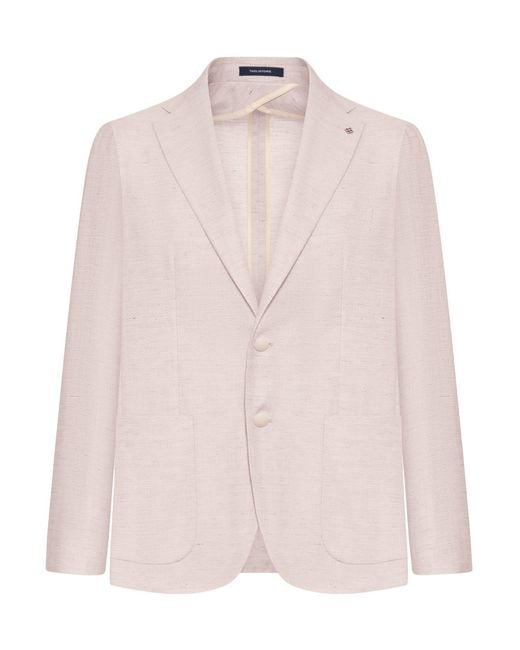 Tagliatore Pink Montecarlo Tailored Linen Jacket for men