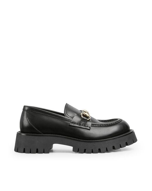 Mocassino da donna con suola a carrello e morsetto di Gucci in Black