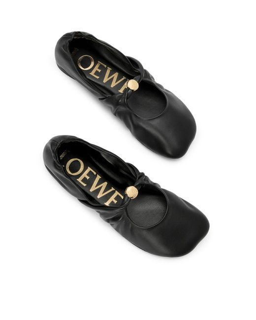 Loewe Black Pebble Ballerinas