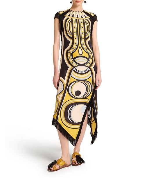 LaDoubleJ White Asymmetric Dress With Fringes