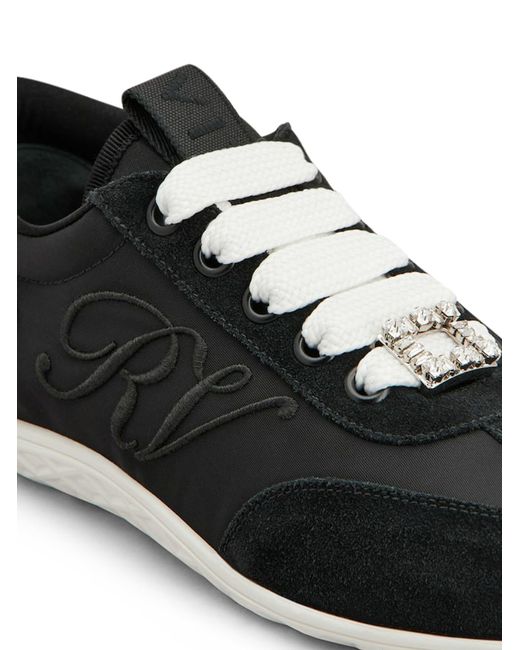 Roger Vivier Black Viv Low Suede Sneakers