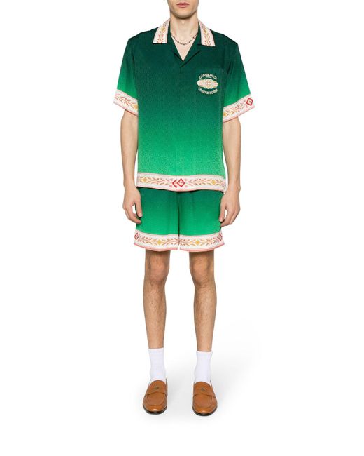 Shorts in seta con coulisse di Casablancabrand in Green da Uomo