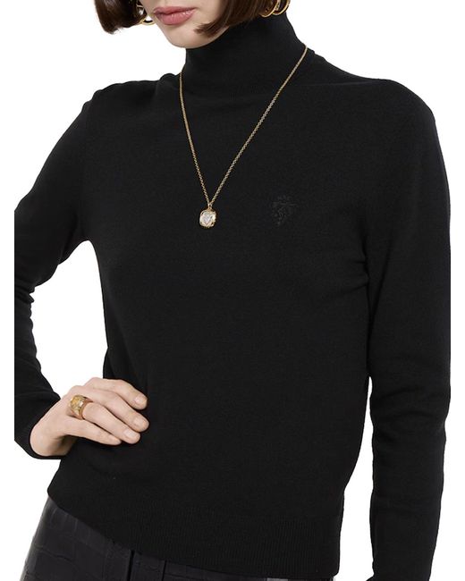 Gucci Blue Wool Turtleneck With Embroidery