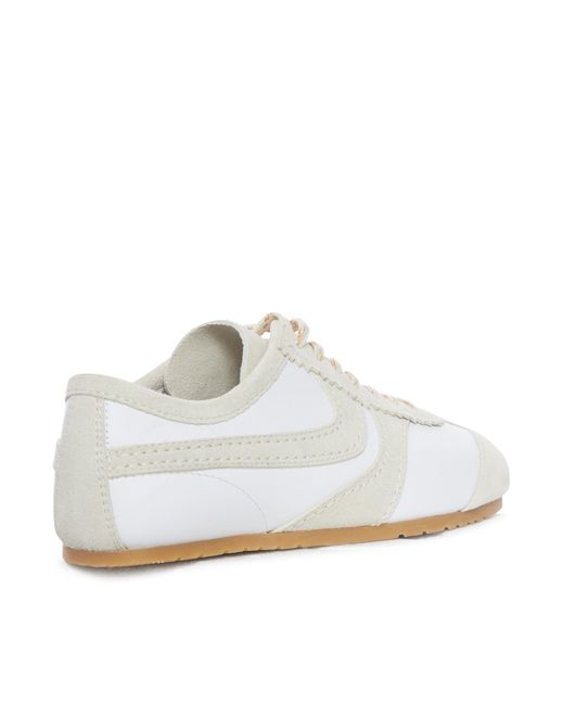 Sneakers bicolor in pelle e pelle scamosciata di Dries Van Noten in White