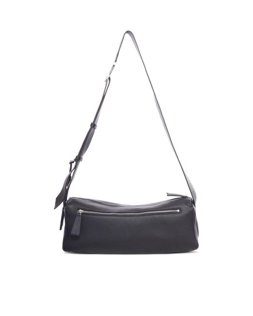 Max Mara White Hammered Leather Shoulder Bag