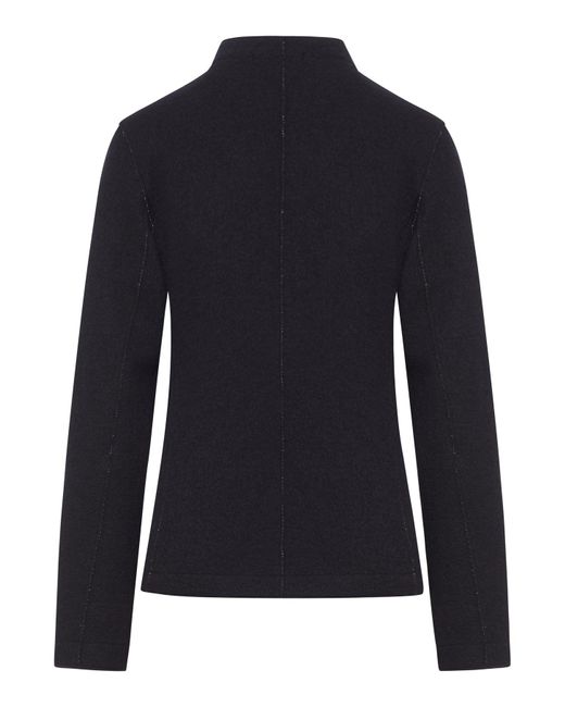 Transit Blue Wool Knit Jacket With A Neckline