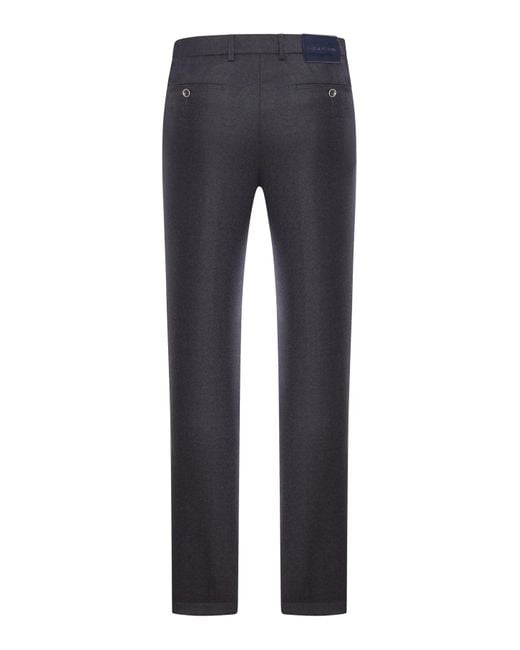 Kiton Blue Tailored Wool Trousers for men