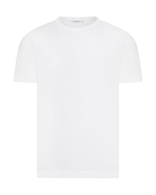 Transit White Crew Neck Cotton T-Shirt for men