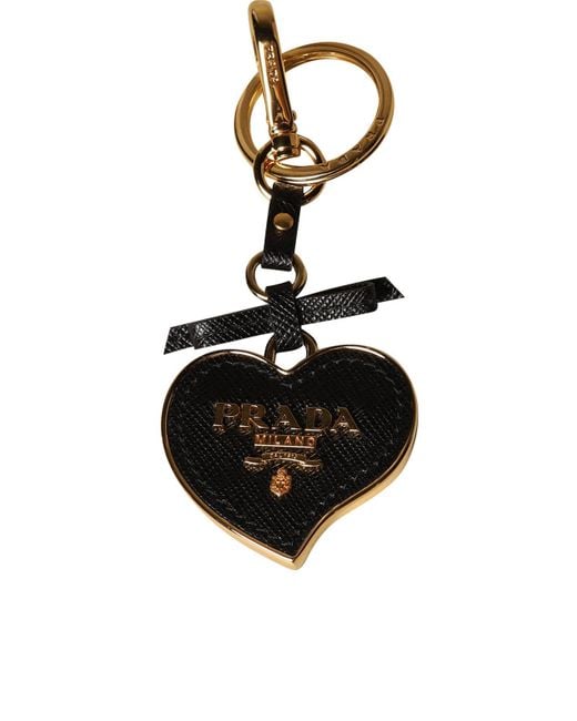 Prada Black Keychain At Heart