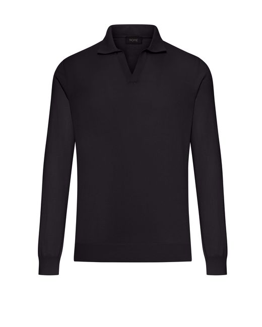 Nome G Blue Cotton Knitted Tennis Polo for men