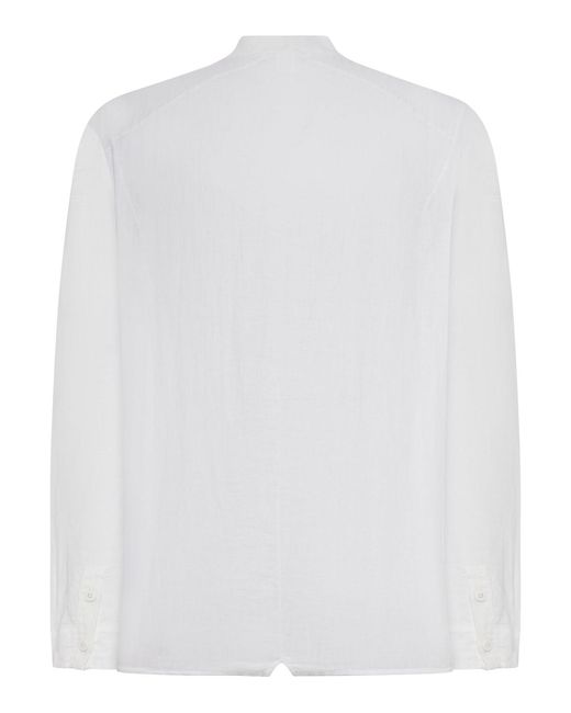 Transit White Mandarin Collar Shirt for men
