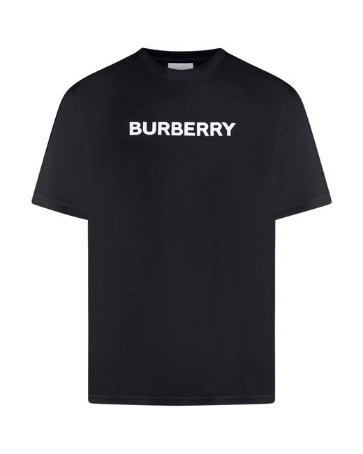 T-shirt oversize in cotone con logo di Burberry in Black da Uomo