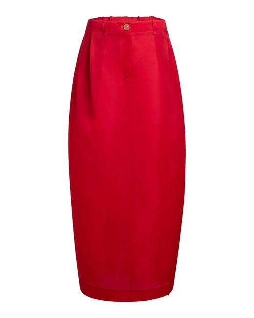 Gonna in seta lucian di Khaite in Red