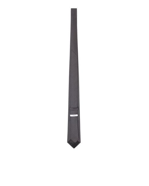 Lardini White Micro-Patterned Silk Tie for men