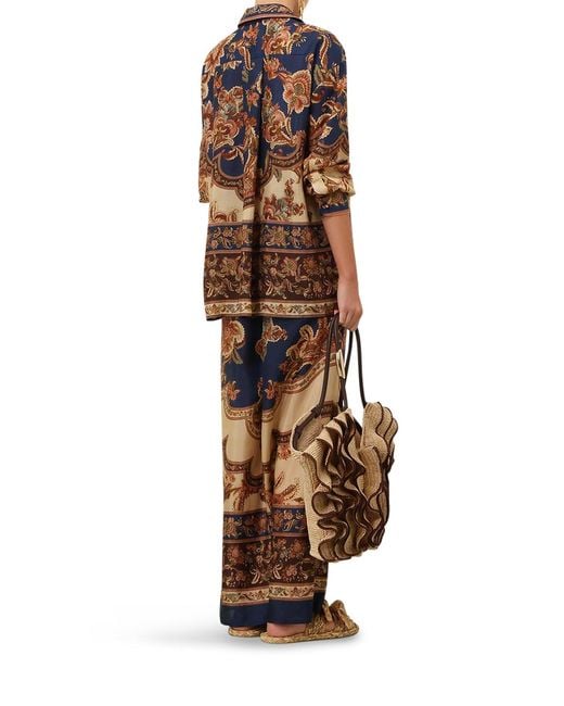 Zimmermann Blue Aster Printed Silk Shirt