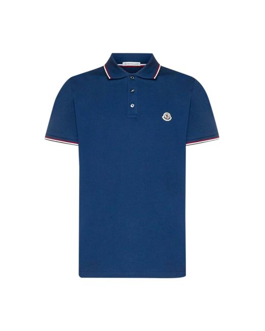 Moncler Polo Shirt With Striped Details in Blue for Men Lyst UK