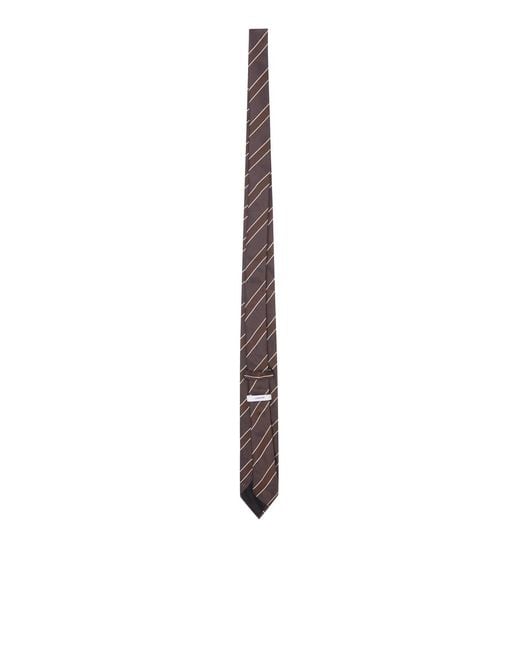 Lardini White Silk Tie for men